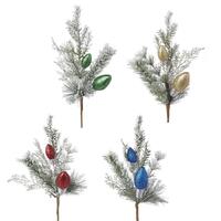 RAZ Treasured Moments - 46cm/18" Lightbulb & Snowy Pine Spray (4AT)