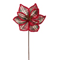 *NEW* RAZ Yuletide Traditions - 53.35cm/21" Tweed Pattern Poinsettia