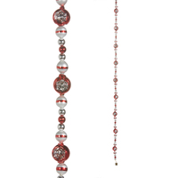 RAZ Eric Cortina - 183cm/6' Red and Silver Reflector Garland