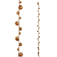 *NEW* RAZ Yuletide Traditions - 10.15cm/4" Antique Gold Jingle Bell Garland