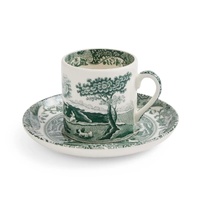 Spode Heritage - 90ml/3Fl.oz Green Italian Espresso Cup & Saucer (S/4)