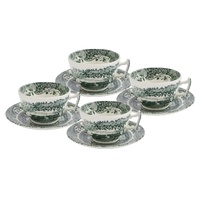 Spode Heritage - 0.28L/9.4Fl.oz Green Italian Breakfast Cup & Saucer (S/4)
