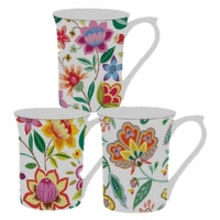 Queens - 3AT Hippy Florals 200ml/7oz Royale Mugs (S/6)