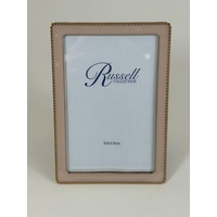 Russell Collection Giftware - 4x6" Blush & Gold Tone Beaded Photo Frame