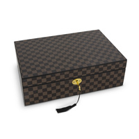 Russell Collection Giftware - Check Jewellery Box, Veneer