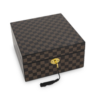 Russell Collection Giftware - Check Jewellery Box, Veneer