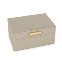 Russell Collection Giftware - Ostrich Cream Jewellery Box, PU, 18x12x9cm
