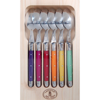 Jean Dubost Deluxe Mixed Colour - 6pc Teaspoon Set 1.2mm