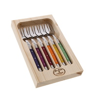 Jean Dubost Deluxe Mixed Colour - 6pc Cake Fork Set