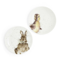 Royal Worcester Wrendale Designs - 16.5cm/6.5" Duckling & Bunny Coupe Plate (S/2)