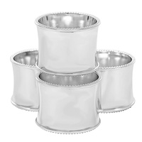 Whitehill Tableware - Silver Plated Beaded Napkin Ring (Boxed S/4)