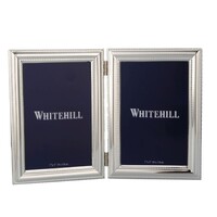 Whitehill Studio - Silver Plated Beaded Double Photo Frame 13cm x 18cm