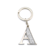 Whitehill Keyrings - Faux Silver Glitter Keyring "A"
