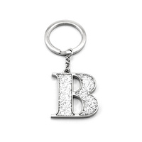 Whitehill Keyrings - Faux Silver Glitter Keyring "B"