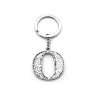 Whitehill Keyrings - Faux Silver Glitter Keyring "O"