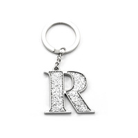 Whitehill Keyrings - Faux Silver Glitter Keyring "R"