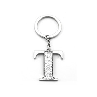 Whitehill Keyrings - Faux Silver Glitter Keyring "T"