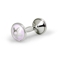 Whitehill Baby - Silver Plated Pink Star Dumbbell Rattle