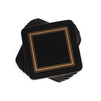 Pimpernel Classic - 10.5cm/4" Black Coasters (S/6)