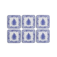 Pimpernel Blue Italian Christmas Tree - 10.5cm/4" Coasters (S/6)