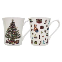 Queens - 2AT Christmas 1 200ml/7oz Royale Mugs (S/6)