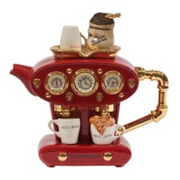 Ceramic Inspirations - 950ml/32Fl.oz Red Double Espresso Teapot